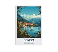 TNODZ Paint by Numbers for Adults,Geneva Switzerland Canvas Painting by Numbers Arts and Crafts Kit for Kids Adults 20x30cm
