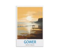 TNODZ Paint by Numbers for Adults,Gower South Waless Surf Paint by Numbers for Kids and Adults Beginner, DIY Gift Canvas Painting Kits 20x30cm