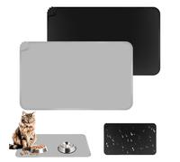 TNOMSNO 48 x 30 cm Dog Bowl Mat, 2 Pieces Cat Bowl Mat for Dogs, Non-Slip Waterproof Silicone Mat for Cats