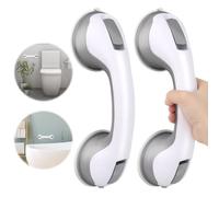 TNOMSNO Pack of 2 Shower Grab Bars with Suction Cup, Grab Bars for Seniors Grab Rail Shower No Drilling Suction Handle Bathtub Shower Grab Rail with Suction Cup 30 cm for Elderly and Disabled People