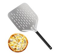 TNOMSNO Pizza Shovel, 12 Inch Pizza Shovel, Wood, 40 x 30 cm, Aluminium, Large Areas, Perforated Pizza Peel with Removable Handle for Pizza Oven, Bread, Cake