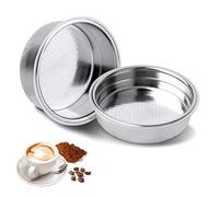 TNOMSNO Stainless Steel Coffee Filters, Coffee Machine Filter Double Layer Pressurized Filter Basket 51mm, 1Cups 2 Cups, Coffee Filter for Espresso Coffee Filter Machine
