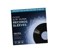 TNP 100 Vinyl Outer Sleeves Cover - Thick 3 Mil Vinyl Protective Sleeves 12.75" x 12.75" - Crystal Clear Plastic Record Sleeve for Single & Double LP Album Covers Storage Collection