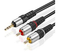 TNP 3.5mm to RCA Audio Cable - 1 Feet Gold Plated HiFi Sound Aux to RCA Cable Male to Male Stereo Audio Adapter Cable - 1/8 to RCA Stereo Cable for Smartphones, TV, Car Audio, Stereo Sound System
