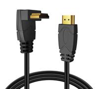 TNP 4K HDMI Cable Right Angle 270 Degree (3 FT) - Black High Speed 18GBPs HDMI Wire Cord 4K 60Hz HDR 2K 2160p 1080p 1440p 3D ARC/eARC Ethernet For Video Gaming Xbox One X PS 4 Pro & Apple TV HDTV