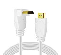 TNP 4K HDMI Cable Right Angle 270 Degree (3 FT) - White High Speed 18GBPs HDMI Wire Cord 4K 60Hz HDR 2K 2160p 1080p 1440p 3D ARC/eARC Ethernet For Video Gaming Xbox One X PS 4 Pro & Apple TV HDTV