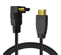 TNP 4K HDMI Cable Right Angle 90 Degree (3 FT) - Black High Speed 18GBPs HDMI Wire Cord Support 4K 60Hz 2K 2160p 1440p 1080p 3D ARC/eARC Ethernet For Video Gaming Xbox One PS 4 & 4K Apple TV HDTV