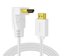 TNP 4K HDMI Cable Right Angle 90 Degree (6 FT) - White High Speed 18GBPs HDMI Wire Cord Support 4K 60Hz 2K 2160p 1440p 1080p 3D ARC/eARC Ethernet For Video Gaming Xbox One PS 4 & 4K Apple TV HDTV