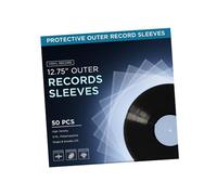 TNP 50 Vinyl Outer Sleeves Cover - Thick 3 Mil Vinyl Protective Sleeves 12.75" x 12.75" - Crystal Clear Plastic Record Sleeve for Single & Double LP Album Covers Storage Collection