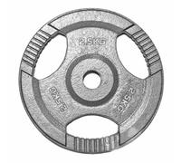 TNP Accessories 1-Inch Olympic Cast Iron Weight Plate | Heavy-Duty Silver Tri-Grip for Barbells & Dumbbells | Home & Commercial Gym Strength Training (1 x 2.5kg)