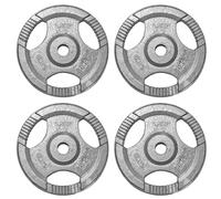 TNP Accessories 2-Inch Olympic Cast Iron Weight Plates (Set of 4) | Heavy-Duty Silver Tri-Grip for Barbells & Dumbbells | Home & Commercial Gym Strength Training (4 x 2.5kg)