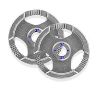 TNP Accessories Olympic Cast Iron Weight Plates, Tri Grip Radial Disc Metal Design for Free Lifting, Barbells, Dumbbells - Ideal for Home Gym 1.25kg, 2.5KG, 5KG, 10KG, 15KG & 20KG 25kg ((25KG x 2))