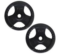 TnP Accessories. Olympic Weight Plates Rubber Coated Cast Iron Weights Plate Set - Tri Grip Radial - 1.25kg 2.5kg 5kg 10kg 15kg 20kg 25kg TriGrip Disc (5KG Pair)