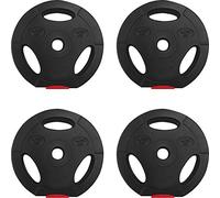 TnP Accessories Vinyl Standard Wegiht Plate for Dumbells Barbell Strength Training, Weightlifting Black, 1-Inch for Weight Lifting Hip Thrust, Tri Grip Weight Plates for GymTraining (1.25KG x 4)