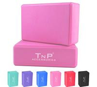 TnP Accessories. Yoga Block Brick Blocks Set of 2 Bricks 9''×6''×4'' High Density EVA Foam Pilates Exercise Gym Support Pad (Pink)