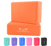 TnP Accessories. Yoga Block Brick Blocks Set of 2 Bricks 9''×6''×4'' High Density EVA Foam Pilates Exercise Gym Support Pad (Orange)