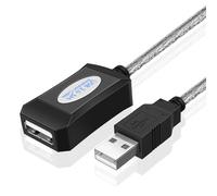 TNP Active USB Extension Extender Cable 15 ft - High Speed USB 2.0 Male to Female Extension Cable - USB A Extender Cord for Hard Drive, Printer, Mouse, Keyboard, PC, Camera