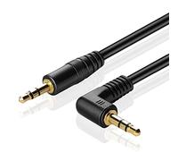 TNP Audio Cable 3.5mm Right Angle (10FT) Male to Male Gold Plated AUX Auxiliary Headset Jack Adapter TRS Cord for Bose Sony Headphones Cord Replacement iPhone iPod iPad Computer Portable Speaker Car