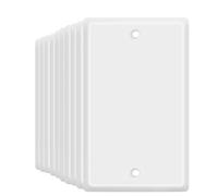 TNP Blank Wall Plate Outlet Cover - Blank Faceplate Socket Insert Jack Plug Panel Cover Single Gang Standard Size (10 Pack,White)