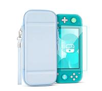 TNP Carrying Case for Nintendo Switch Lite, Light Blue - Kawaii Cute Portable Travel Case, Protective Storage Carry Bag for Girls with Screen Protector, 10 Game Cartridge Holder