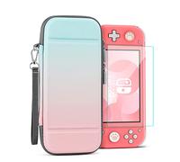 TNP Carrying Case for Nintendo Switch Lite, Pink Blue - Kawaii Cute Portable Travel Case, Protective Storage Carry Bag for Girls with Screen Protector, 10 Game Cartridge Holder