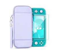 TNP Carrying Case for Nintendo Switch Lite, Purple - Kawaii Cute Portable Travel Case, Protective Storage Carry Bag for Girls with Screen Protector, 10 Game Cartridge Holder