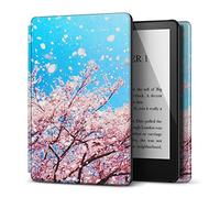 TNP Case for 6.8" Kindle Paperwhite 11th Generation 2021 / Kindle Paperwhite Signature Edition, PU Leather Cover, Protective Sleeve Folio Case for Kindle E-Reader with Auto Sleep/Wake, Cherry Blossom
