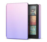 TNP Case for Kindle Paperwhite 12th Generation 2024 / Kindle Colorsoft Signature Edition - 7" PU Leather Protective Folio Cover for Kindle Paperwhite Kids with Auto Sleep/Wake, Pink Purple
