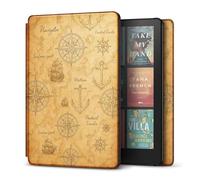 TNP Case for Kindle Paperwhite 12th Generation 2024 / Kindle Colorsoft Signature Edition - 7" PU Leather Protective Folio Cover for Kindle Paperwhite Kids with Auto Sleep/Wake, Nautical Map