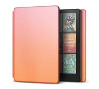 TNP Case for Kindle Paperwhite 12th Generation 2024 / Kindle Colorsoft Signature Edition - 7" PU Leather Protective Folio Cover for Kindle Paperwhite Kids with Auto Sleep/Wake, Pink Orange