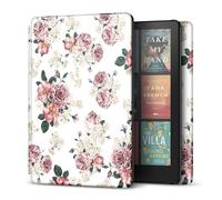 TNP Case for Kindle Paperwhite 12th Generation 2024 / Kindle Colorsoft Signature Edition - 7" PU Leather Protective Folio Cover for Kindle Paperwhite Kids with Auto Sleep/Wake, Pink Flower