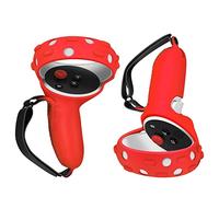 TNP Controller Grips for Oculus Quest 2 / Meta Quest 2 Knuckle Strap Red VR Touch Controller Hand Grip Cover Protector Sleeve with Anti-Throw Adjustable Straps