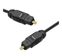 TNP Digital Optical Audio Cable - 10 Feet S/PDIF Fiber Optic Toslink for Soundbar, Home Theater, Speaker, TV, PS4, Xbox - Gold Connectors