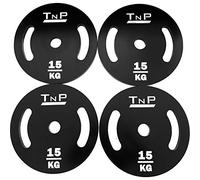 TnP Distribution Solid Steel 2" Olympic Weight Plates Disc 15KG Quad Hammertone for Dumbbell Barbell Bar Weights Set