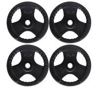 TnP Distribution Standard 1" TriGrip Weight Plates Rubber Coated Cast Iron Weights Plate Set - Tri Grip Radial - 1.25kg 2.5kg 5kg 10kg 15kg 20kg 25kg TriGrip Disc (5KG Quad)