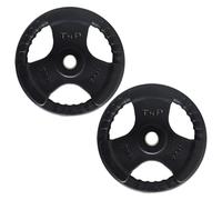 TnP Distribution Standard 1" TriGrip Weight Plates Rubber Coated Cast Iron Weights Plate Set Tri Grip Radial 1.25kg 2.5kg 5kg 10kg 15kg 20kg 25kg TriGrip Disc (15KG Pair)