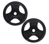 TnP Distribution Standard 1" TriGrip Weight Plates Rubber Coated Cast Iron Weights Plate Set - Tri Grip Radial - 1.25kg 2.5kg 5kg 10kg 15kg 20kg 25kg TriGrip Disc (7.5KG Pair)