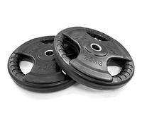TnP Fitness Standard 1" TriGrip Weight Plates Rubber Coated Cast Iron Weights Plate - Tri Grip Radial - 7.5KG Pair TriGrip Disc