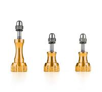 TNP GoPro Thumb Screw Set (Gold) - Aluminum Alloy Thumbscrew Knob Bolt Kit for GoPro Hero 9 8 7 6 5 4 3+ 3 2, GoPro Hero Session, SJCAM Osmo HD Action Cameras - 3pcs 1x Long Screws + 2x Short