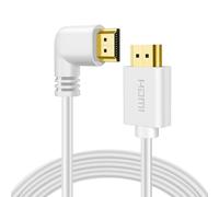 TNP HDMI Cable Left Angle 90 Degree (3 FT) - White High Speed HDMI 2.0 Cord,Supports UHD 4K 60hz 2K 2160p Full HD 1080p Quad HD 1440p 3D ARC/eARC Ethernet For Xbox One X/S PS 4 Pro/Slim & HDTV