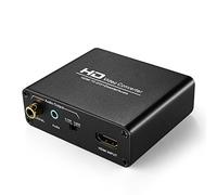 TNP HDMI to DVI Converter with Audio Out - HDMI to DVI Video Audio Adapter Sound Splitter to 3.5mm AUX Auxiliary / 2 RCA Stereo & Coaxial Output Jack Connector Plug, 1080P 720P, 5.1 & 2 Channel