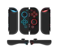 TNP Joy-Con Silicone Covers for Nintendo Switch and OLED, Black, 1 Pair