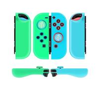 TNP Joy-Con Silicone Covers for Nintendo Switch and OLED, Blue Green Leaf