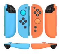 TNP JoyCon 2 Case Cover for Nintendo Switch 2 2025 - Protective Silicone Switch 2 Joycon Cover with Thumb Grip Caps - Ergonomic Anti-Slip Soft Shell Skin Case for Joy Con Controller (Neon Blue+Orange)