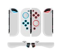 TNP Joycon Case for Nintendo Switch - Silicone Joy Con Case for Nintendo Switch & Switch Oled - Protective Switch Controller Case Cover with Thumb Grip Caps for Nintendo Switch Joycon (Neon White)