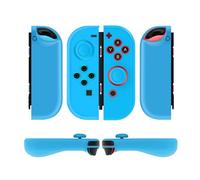 TNP Joycon Case for Nintendo Switch - Silicone Joy Con Case for Nintendo Switch & Switch Oled - Protective Switch Controller Case Cover with Thumb Grip Caps for Nintendo Switch Joycon (Neon Blue)