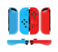 TNP Joycon Case for Nintendo Switch - Silicone Joy Con Case for Nintendo Switch & Switch Oled - Protective Switch Controller Case Cover with Thumb Grip Caps for Nintendo Switch Joycon (Neon Blue+Red)