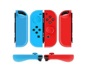TNP Joycon Case for Nintendo Switch - Silicone Joy Con Case for Nintendo Switch & Switch Oled - Protective Switch Controller Case Cover with Thumb Grip Caps for Nintendo Switch Joycon (Neon Blue+Red)