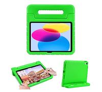 TNP Kids Case for iPad 10th Gen, 10.9 inch 2022 - Shockproof EVA Case Cover with Rotating Handle Stand, Green