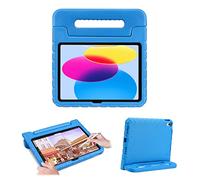 TNP Kids Case for iPad 10th Gen, Shockproof EVA Case Cover with Rotating Handle Stand, Blue